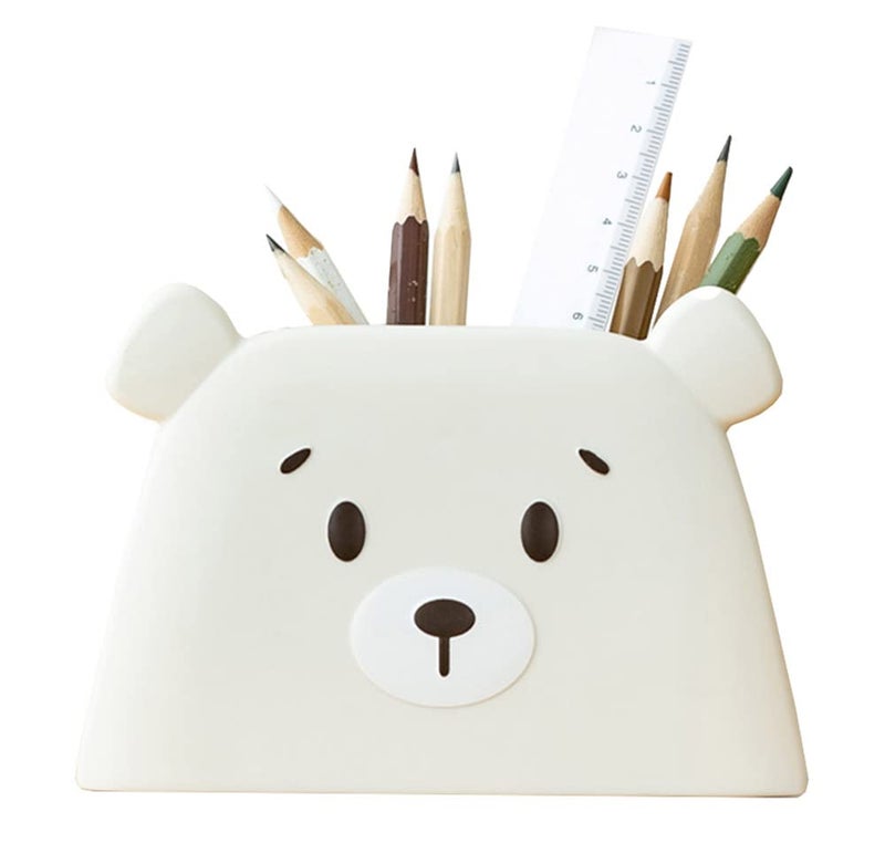 123Arts Polar Bear Pen Holder Table Storage Box Stationery Storage
